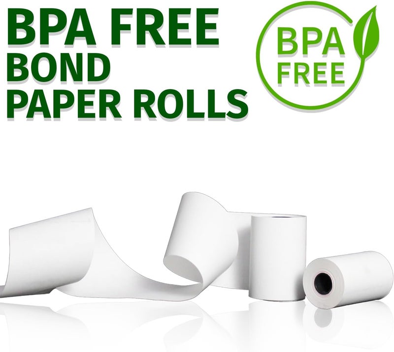 Gorilla Supply 2 1/4 in x 150 ft Bond Paper Rolls, 2.25" x 150' Adding Machine Tape, 1-Ply Receipt Paper Rolls for El-1750 1801 P23, BPA Free, 12 Rolls - Image 2
